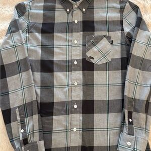 Oakley Black and Gray Checkered Button-Down Shirt